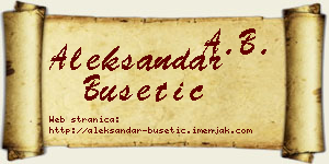 Aleksandar Bušetić vizit kartica